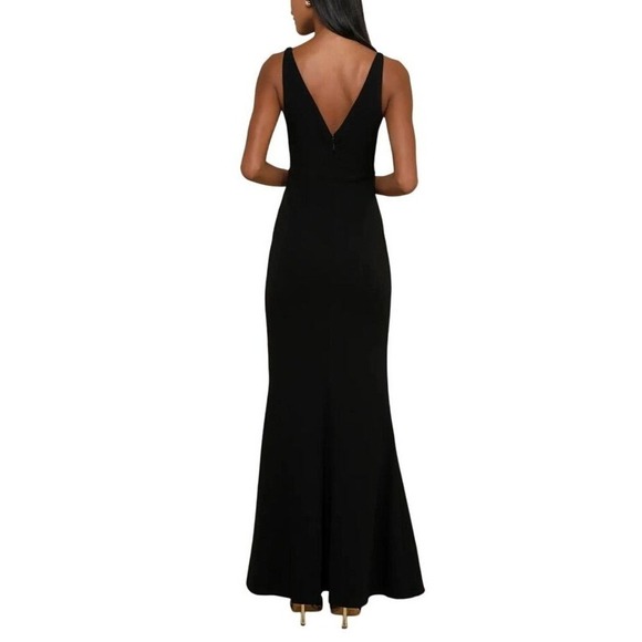 LULUS Sleeveless V-Neck Maxi Dress Stretch Lined Black Size M - Picture 5 of 9